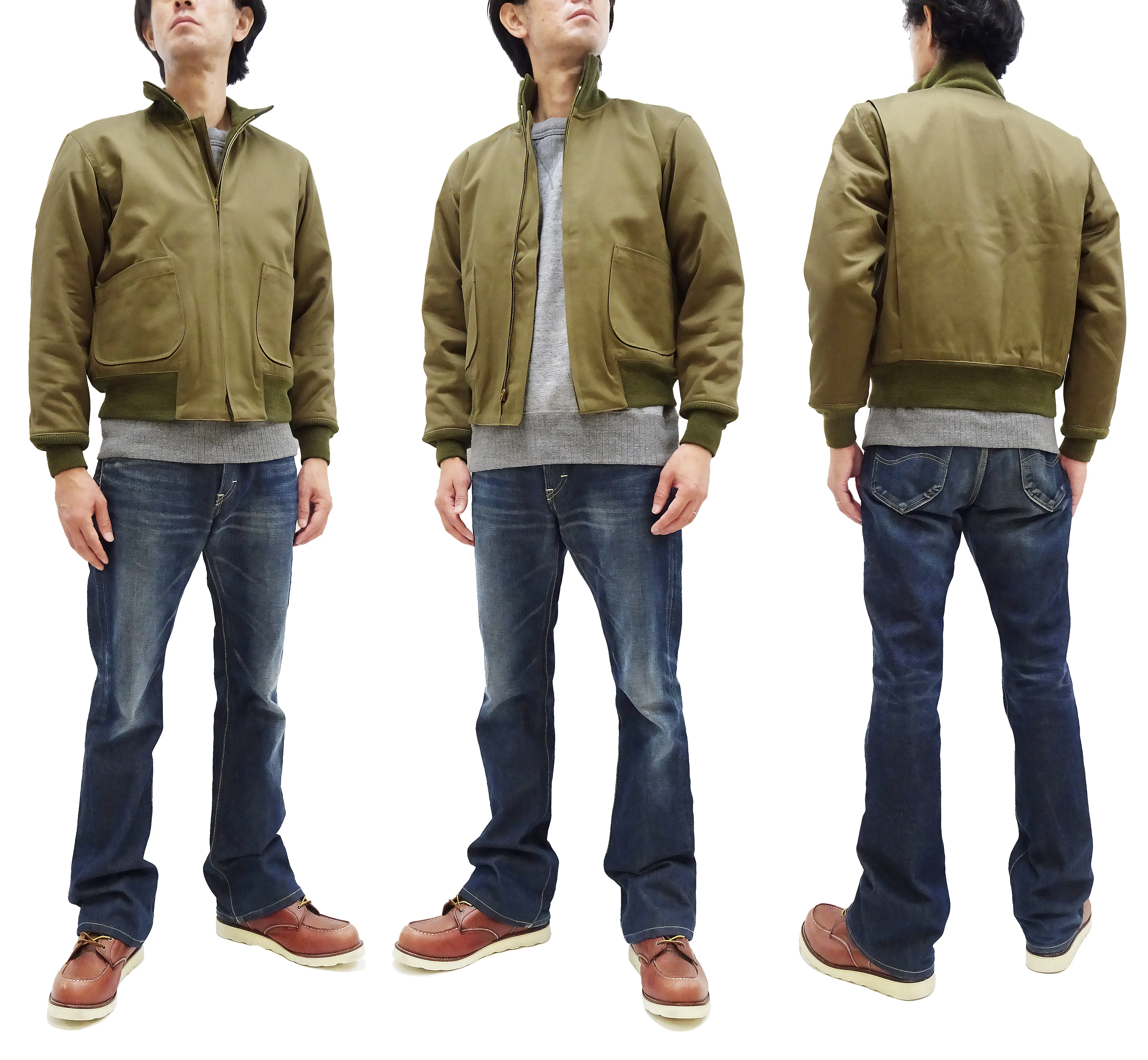 Buzz Rickson Plain Tanker Jacket Men's Reproduction US Army 1941 1st Pattern Tank Jacket BR14860 Olive Drab