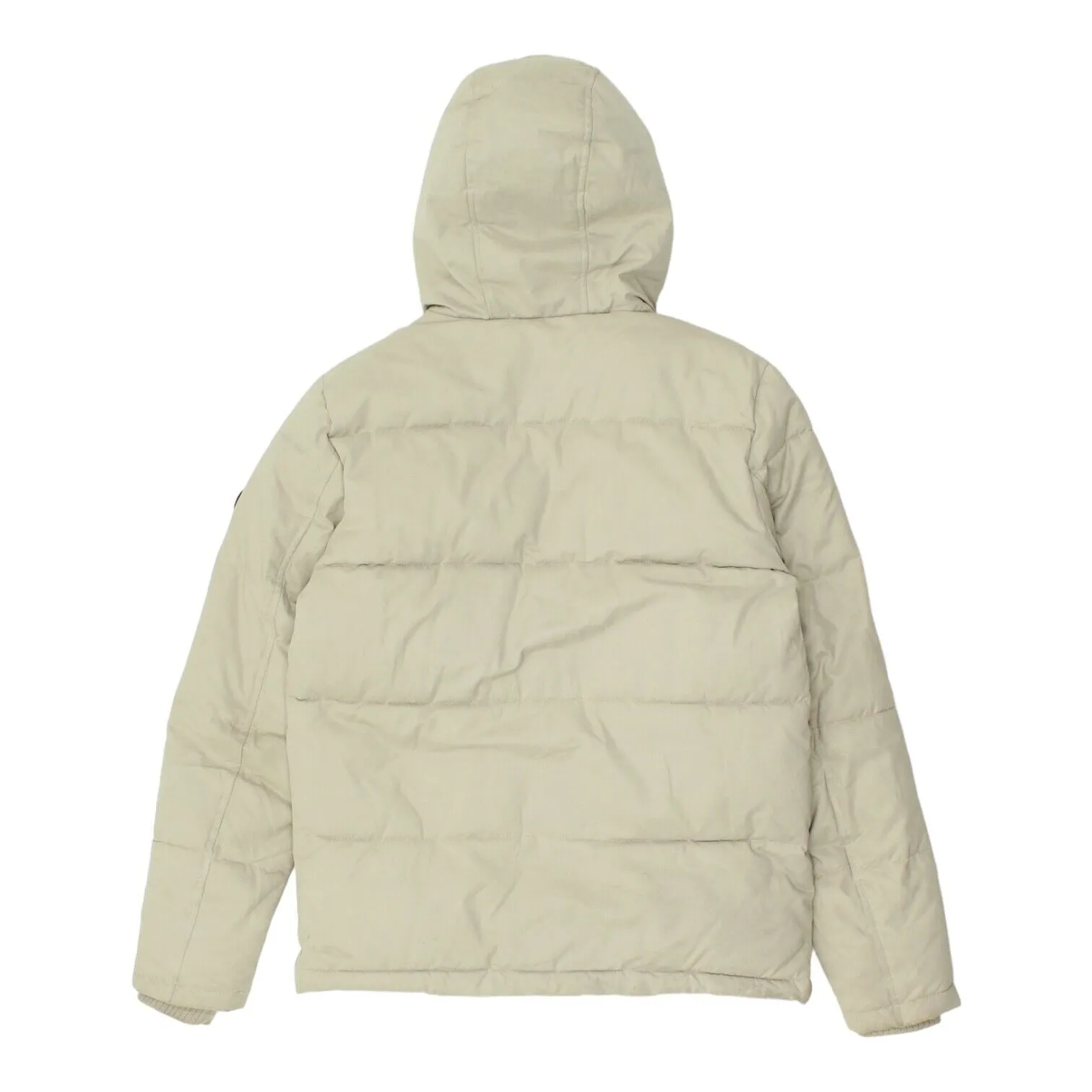 Diesel Mens Beige Hooded Puffer Jacket | Vintage High End Designer Padded Coat