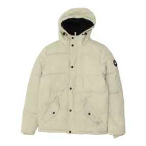 Diesel Mens Beige Hooded Puffer Jacket | Vintage High End Designer Padded Coat
