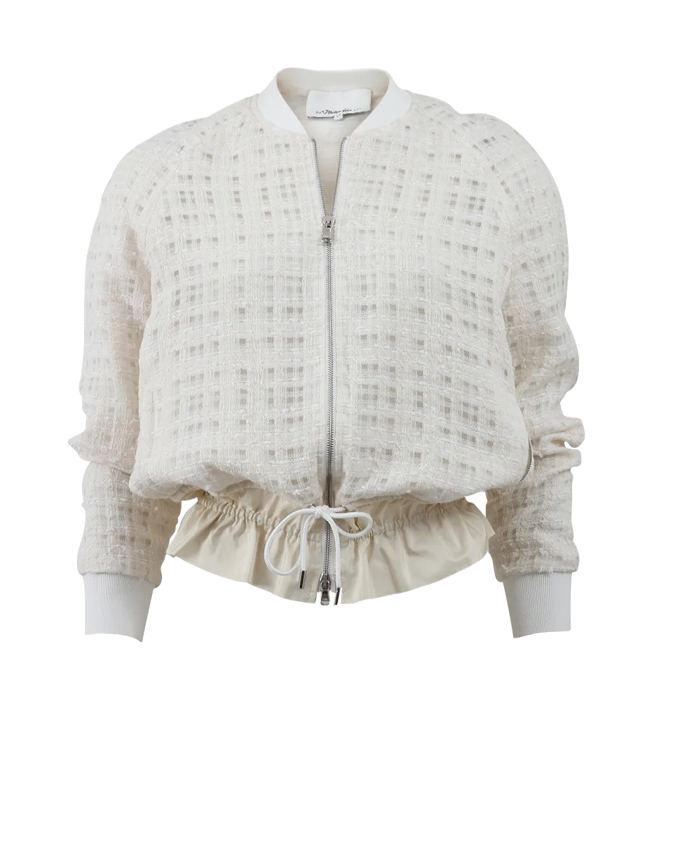 Draw-String Tweed Bomber
