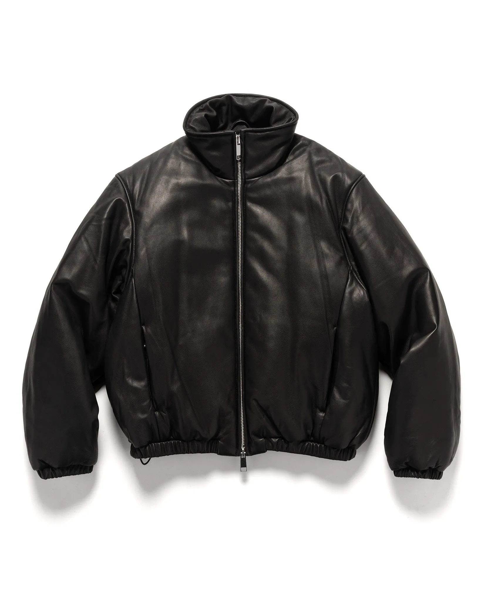 Leather Puffer Blouson Black