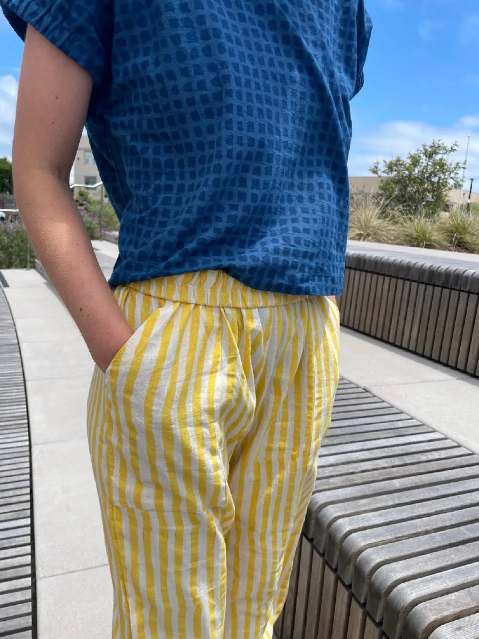 Omar Yellow Rayé Pants (XS-XXL)