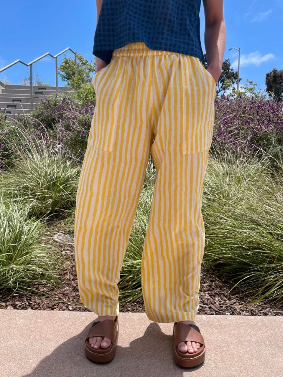 Omar Yellow Rayé Pants (XS-XXL)