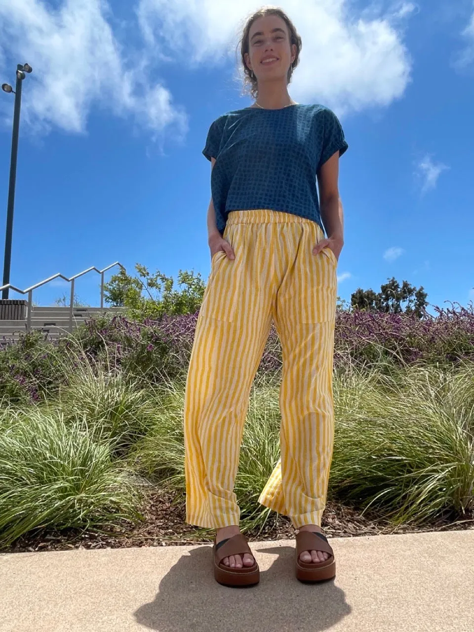 Omar Yellow Rayé Pants (XS-XXL)