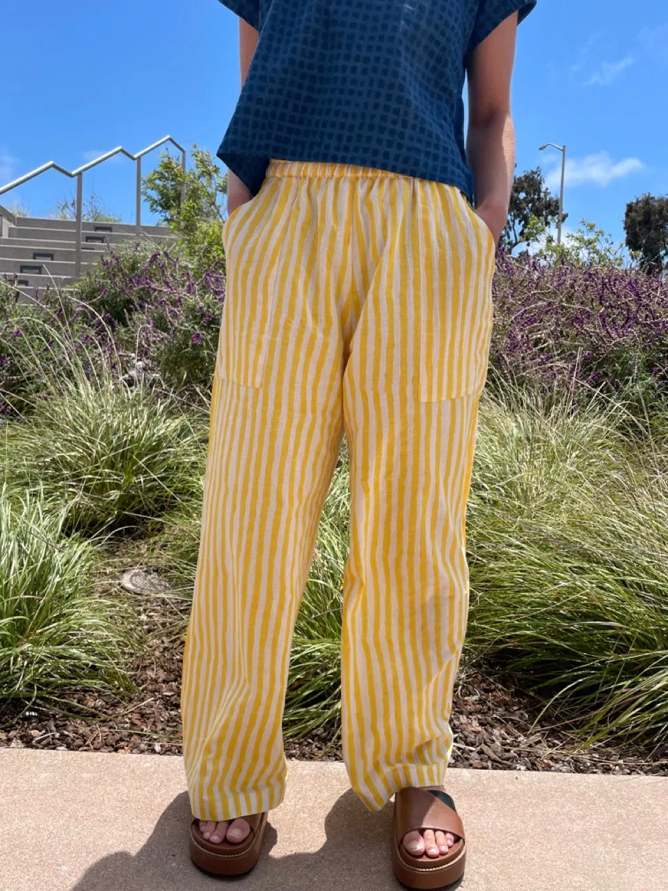Omar Yellow Rayé Pants (XS-XXL)