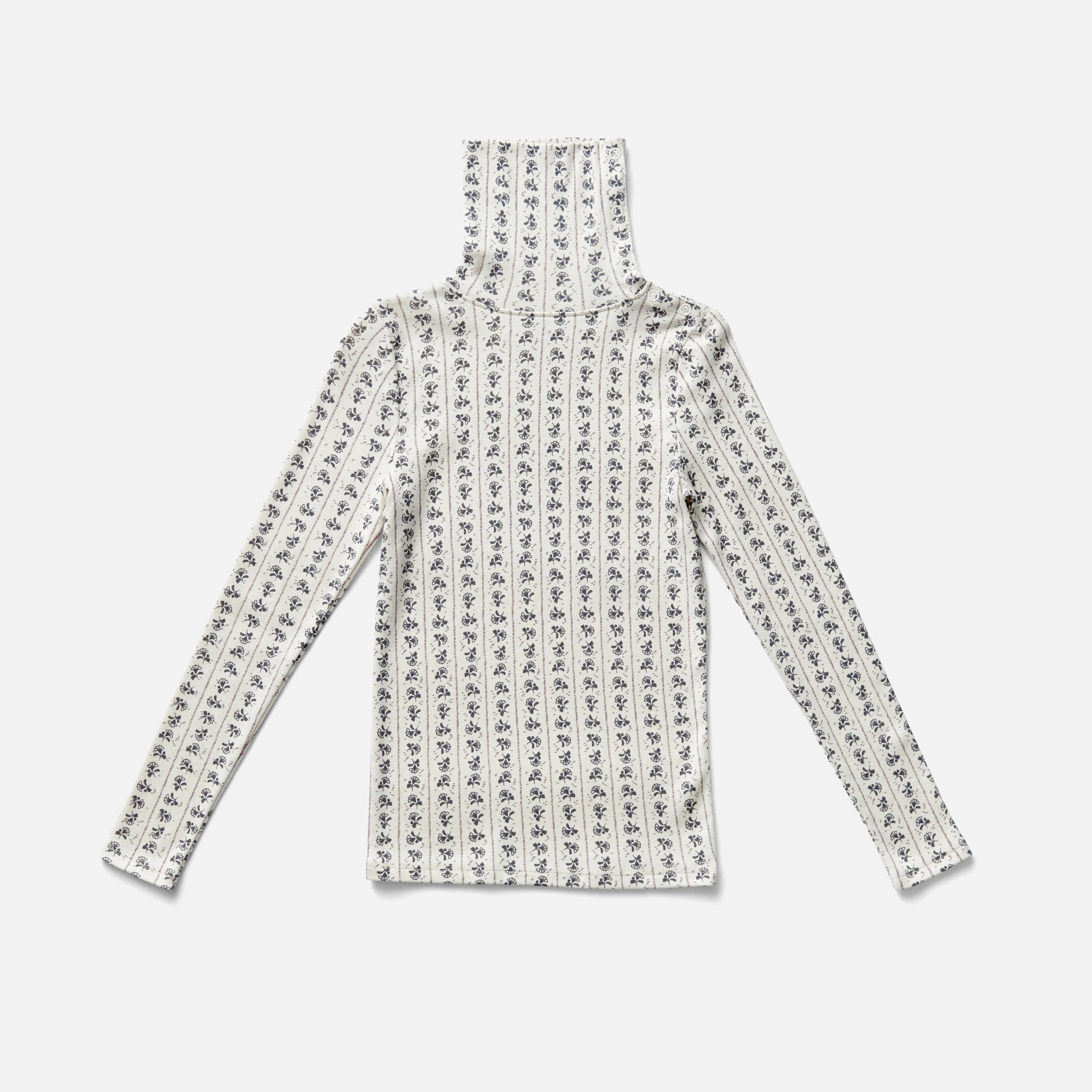 Pima Cotton Snap Turtleneck - Dusk Thistle