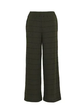 Sassy wide leg dark olive pants with comfortable waist band