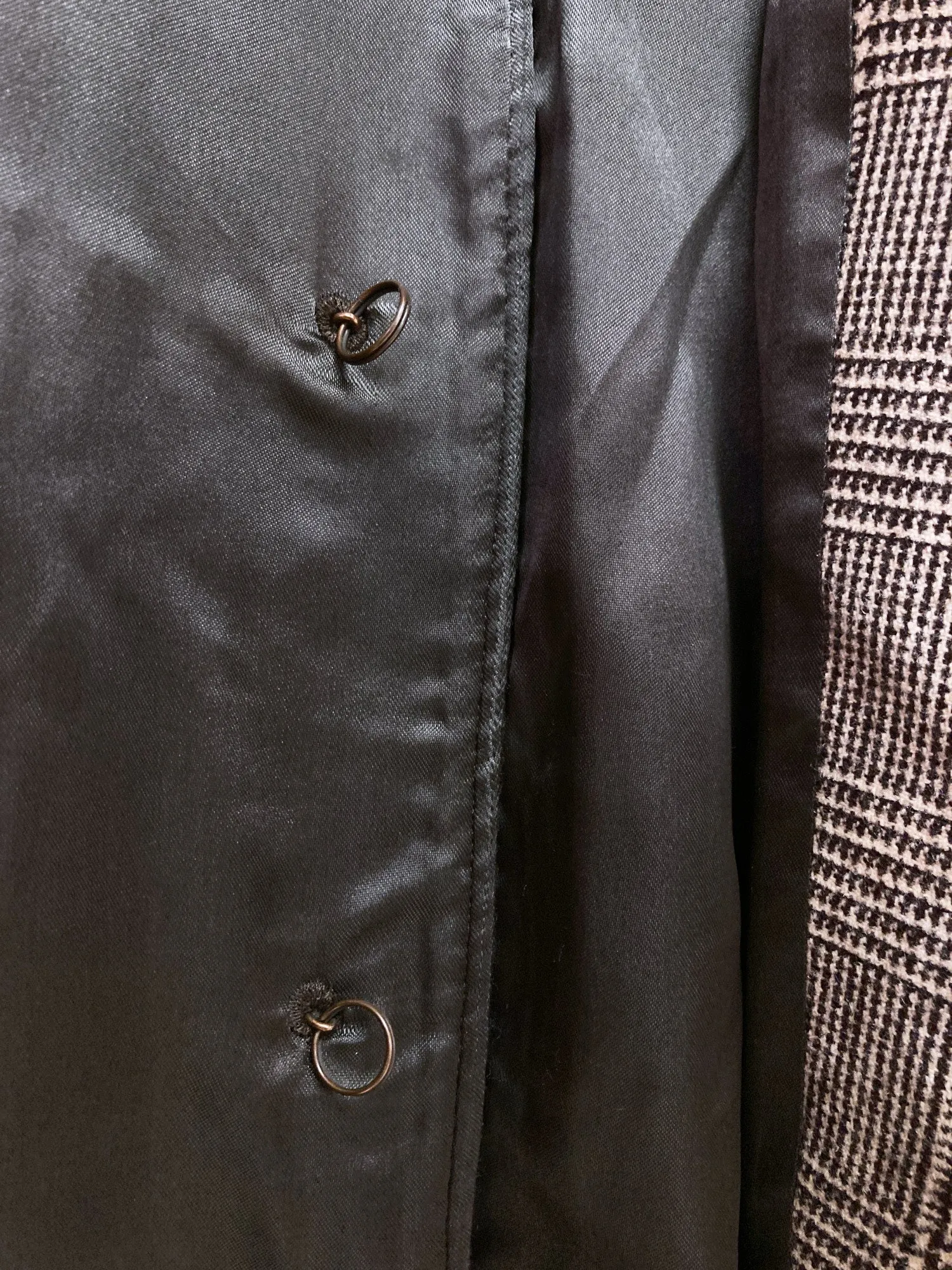 Veronique Branquinho brown wool melton houndstooth lapel trench coat - sz 36